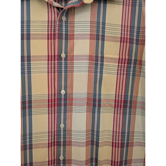 J.Crew Button-Down Shirt Men Size Large Plaid Short Sleeve Preppy Casual Cowboy - Picture 6 of 11